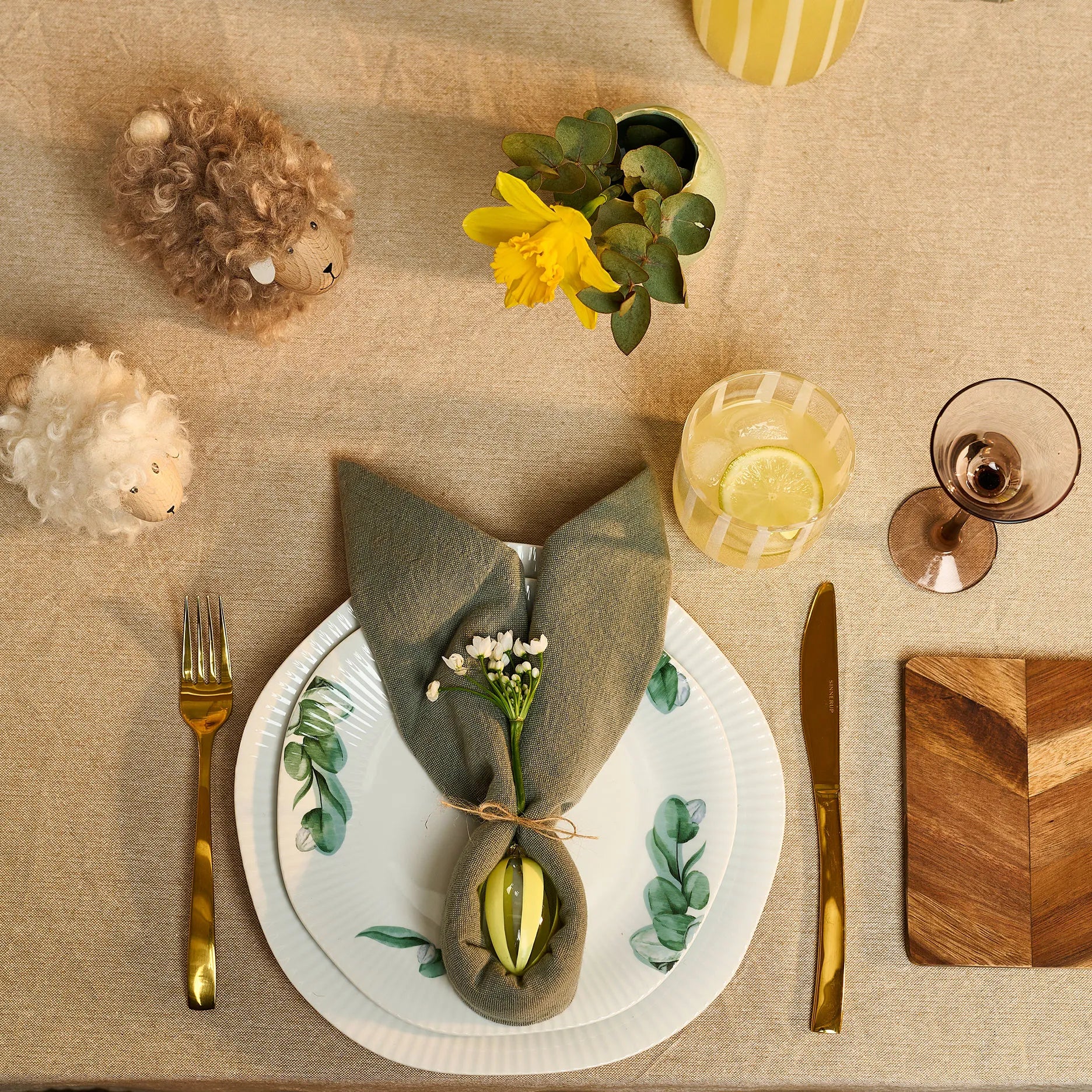 Stripe Osterei 2 Stk Gelb